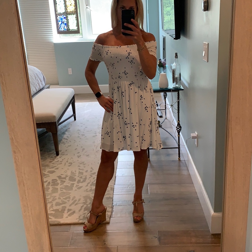 Lulu’s white off shoulder summer dress